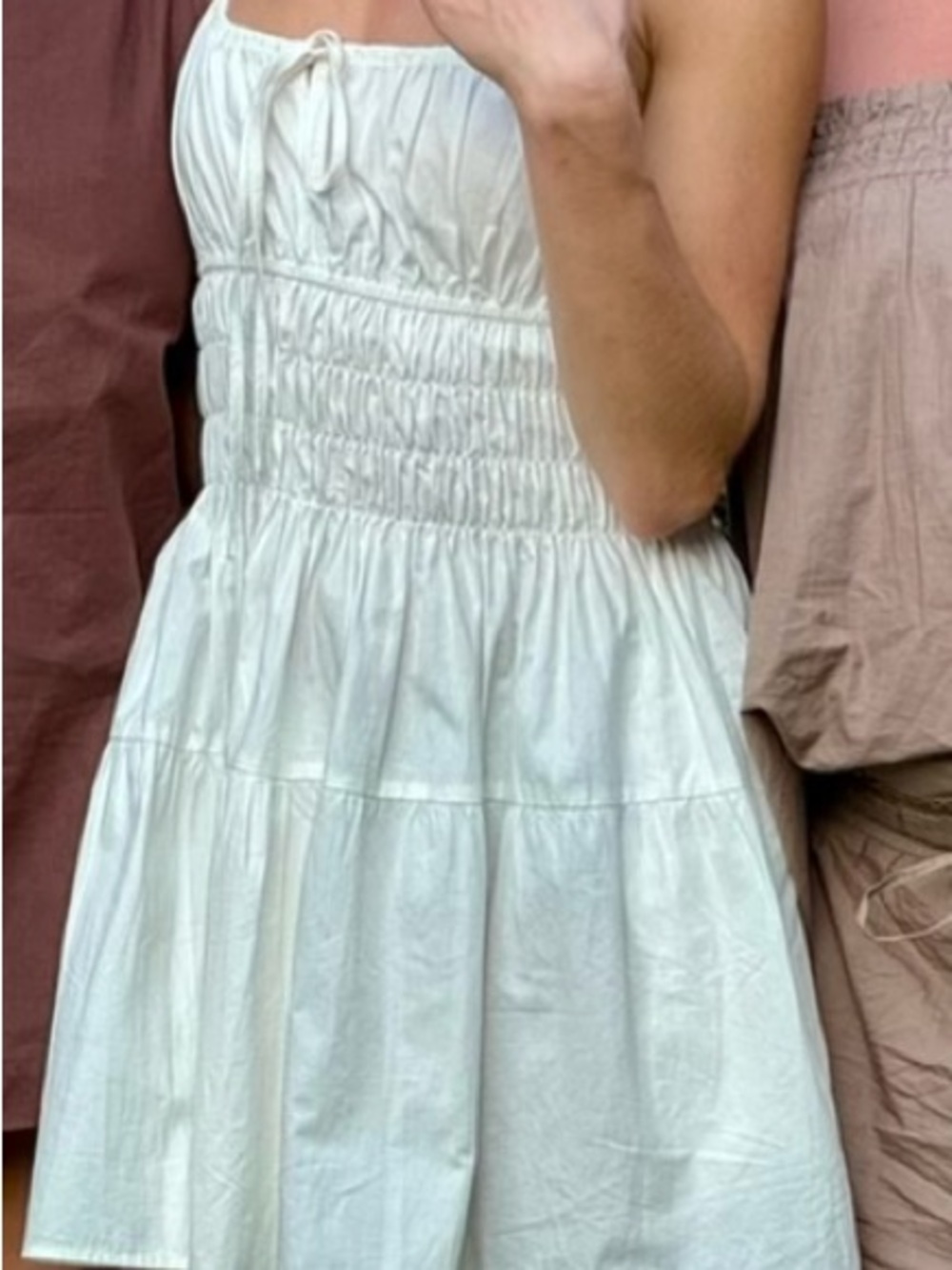 Ciao Lucia White Smocked Mini Sundress